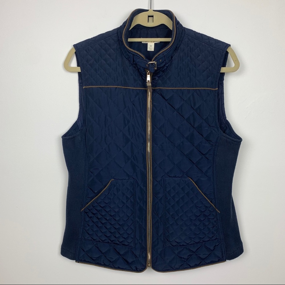 Miami Navy Quilted Zip Vest size M